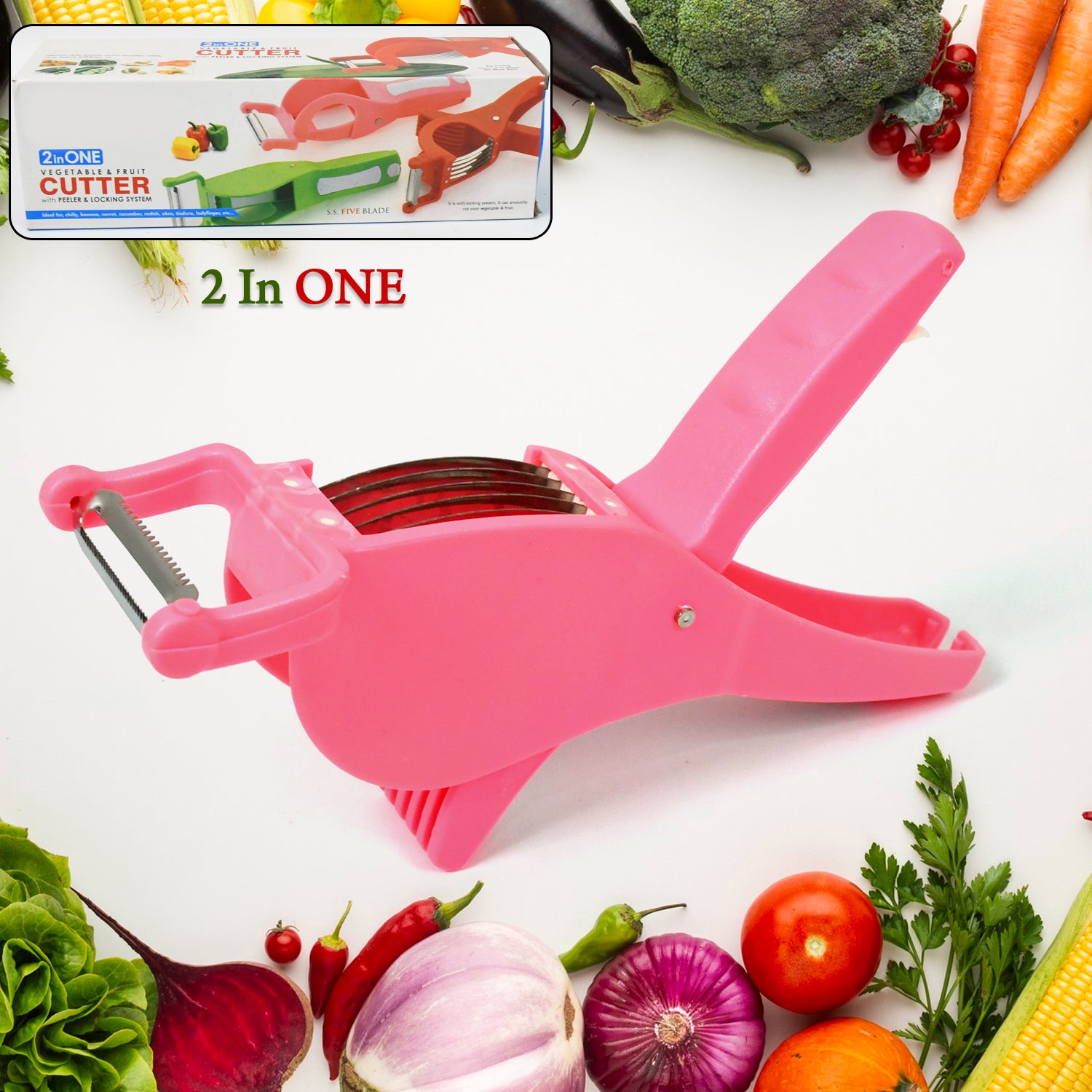 2-in-1 Vegetable & Fruit Cutter with Peeler