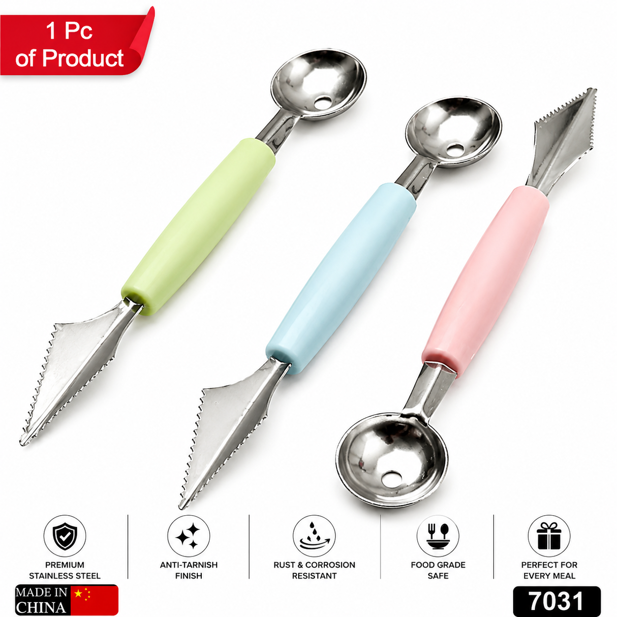 3PCS Stainless Steel Fruit Garnishing Tool Set